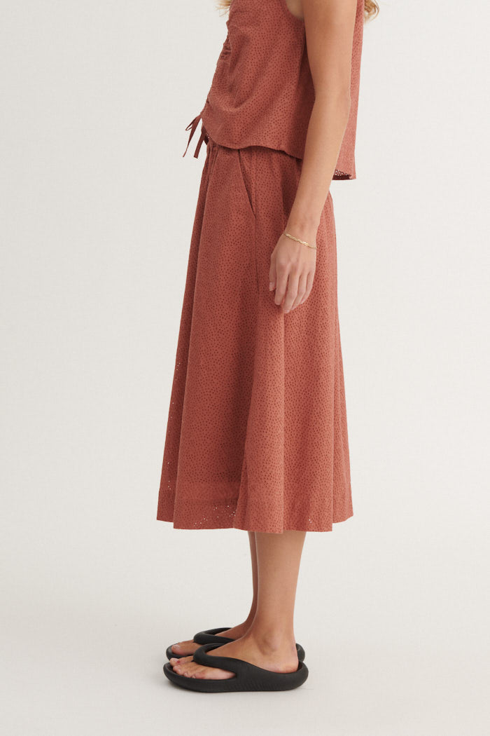 Basic Apparel Lotus Skirt Nederdele 780 cedar wood